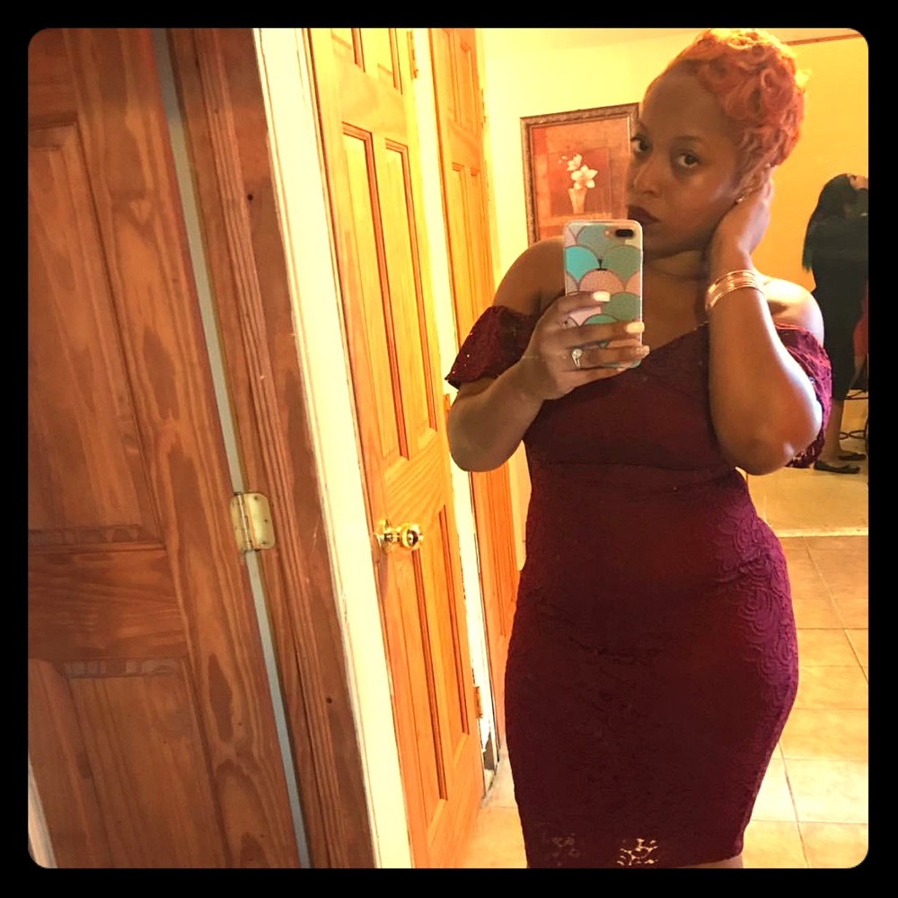 A lace styled knee length dress